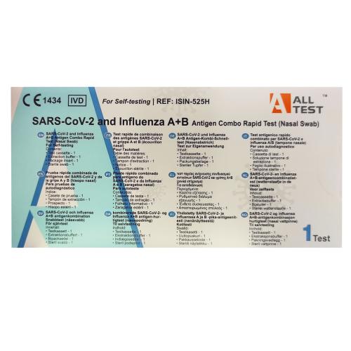 All Test Sars-Cov-2 & Influenza A+B Antigen Combo Rapid Test Τεστ Ποιοτικής Ανίχνευσης Αντιγόνων Covid-19 Ag & Γρίπης Τύπου Α/Β σε Ρινοφαρυγγικό Επίχρισμα 1 Τεμάχιο